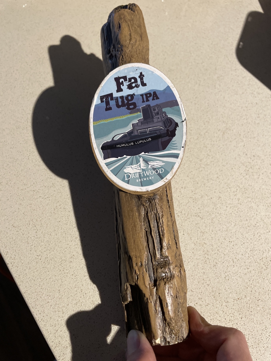 Driftwood Brewery Fat Tug IPA Tap Handle