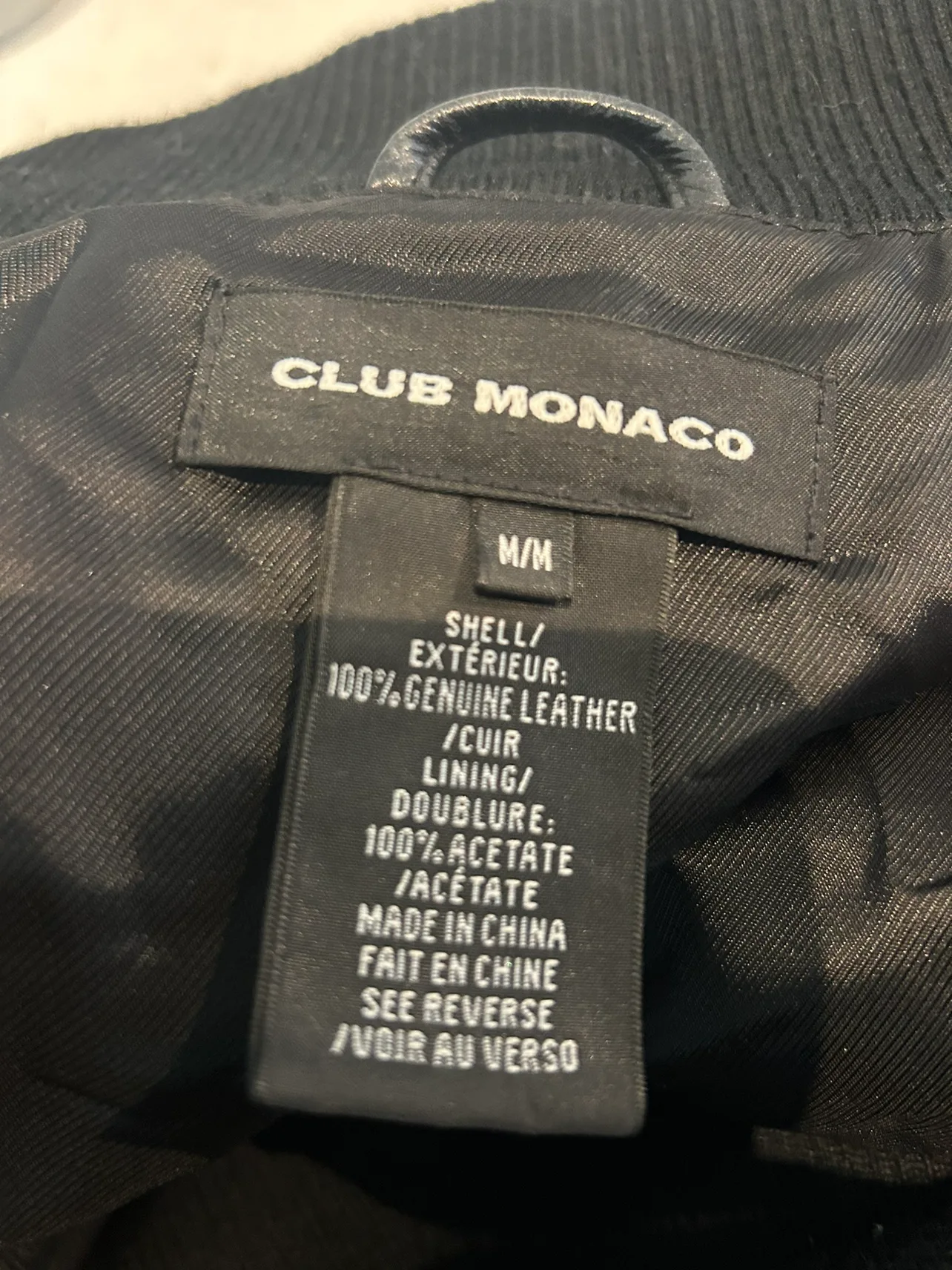 New Club Black Leather Jacket bomber jacket image indicator(10)