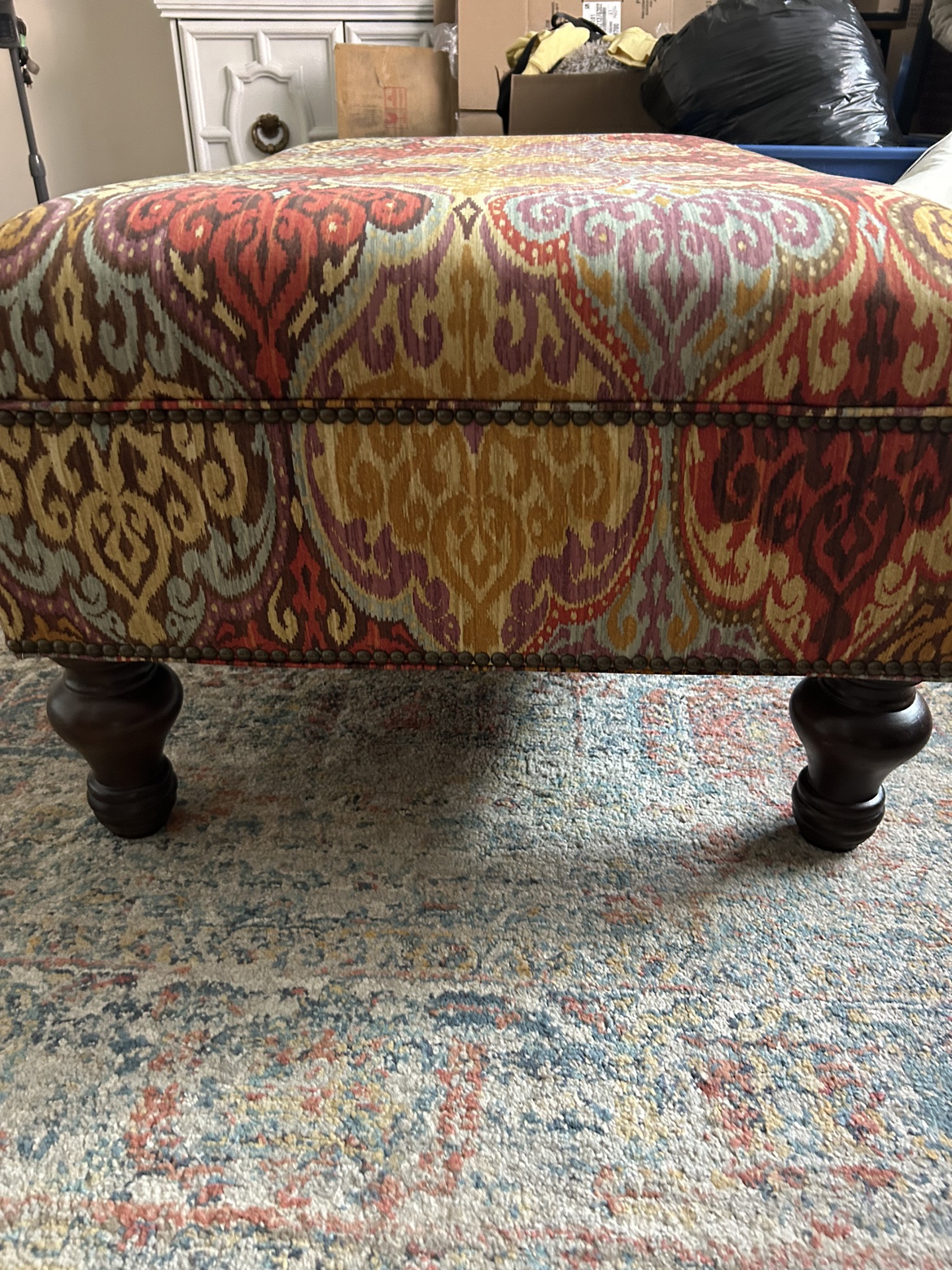 Ottoman with custom slipcover - photo 2