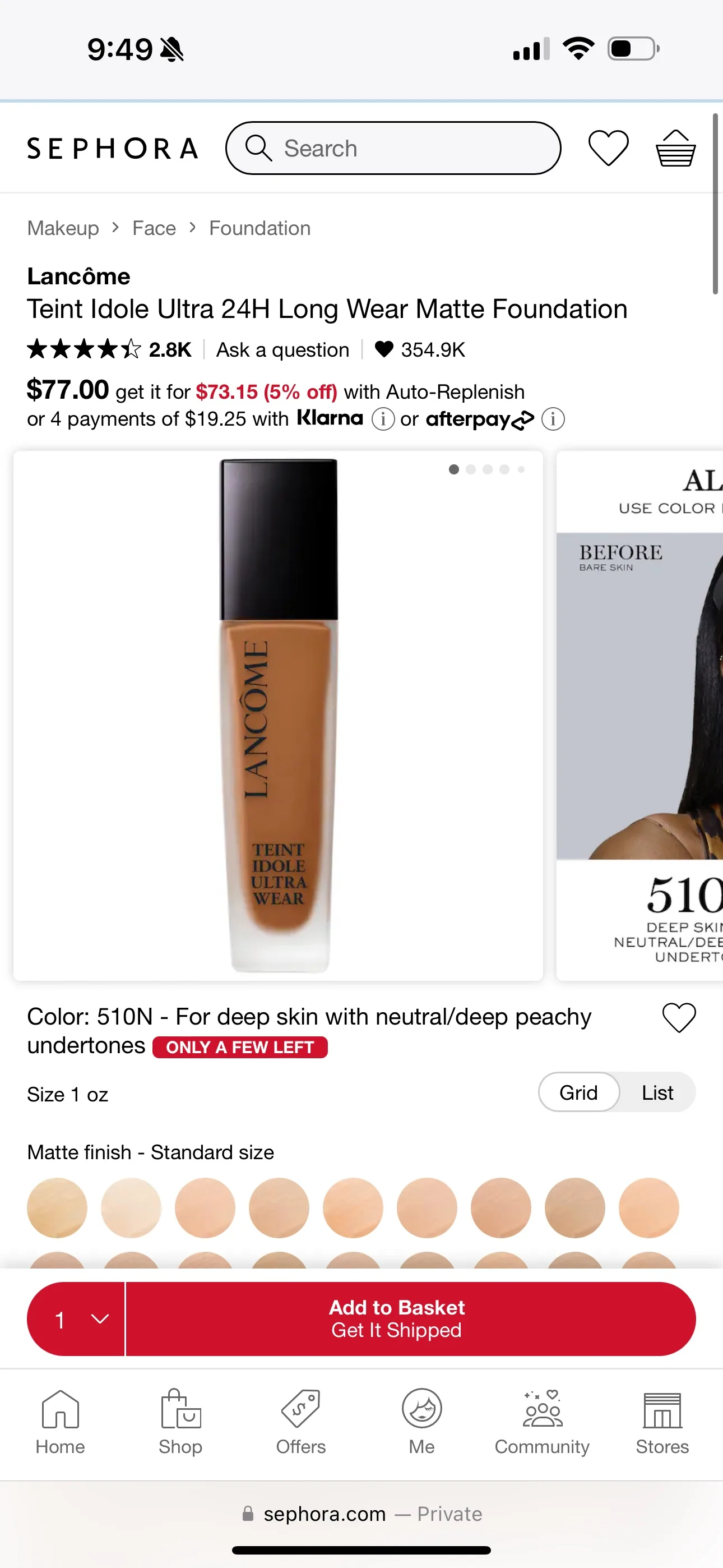 Lancôme Teint Idole Ultra Wear Foundation (510N) - BRAND NEW image indicator(2)