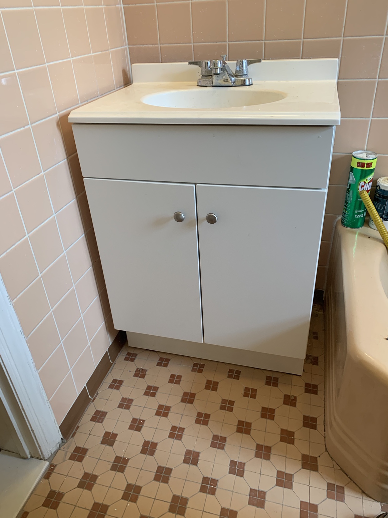 White Bathroom 24 1/4” sink basin cabinet storage