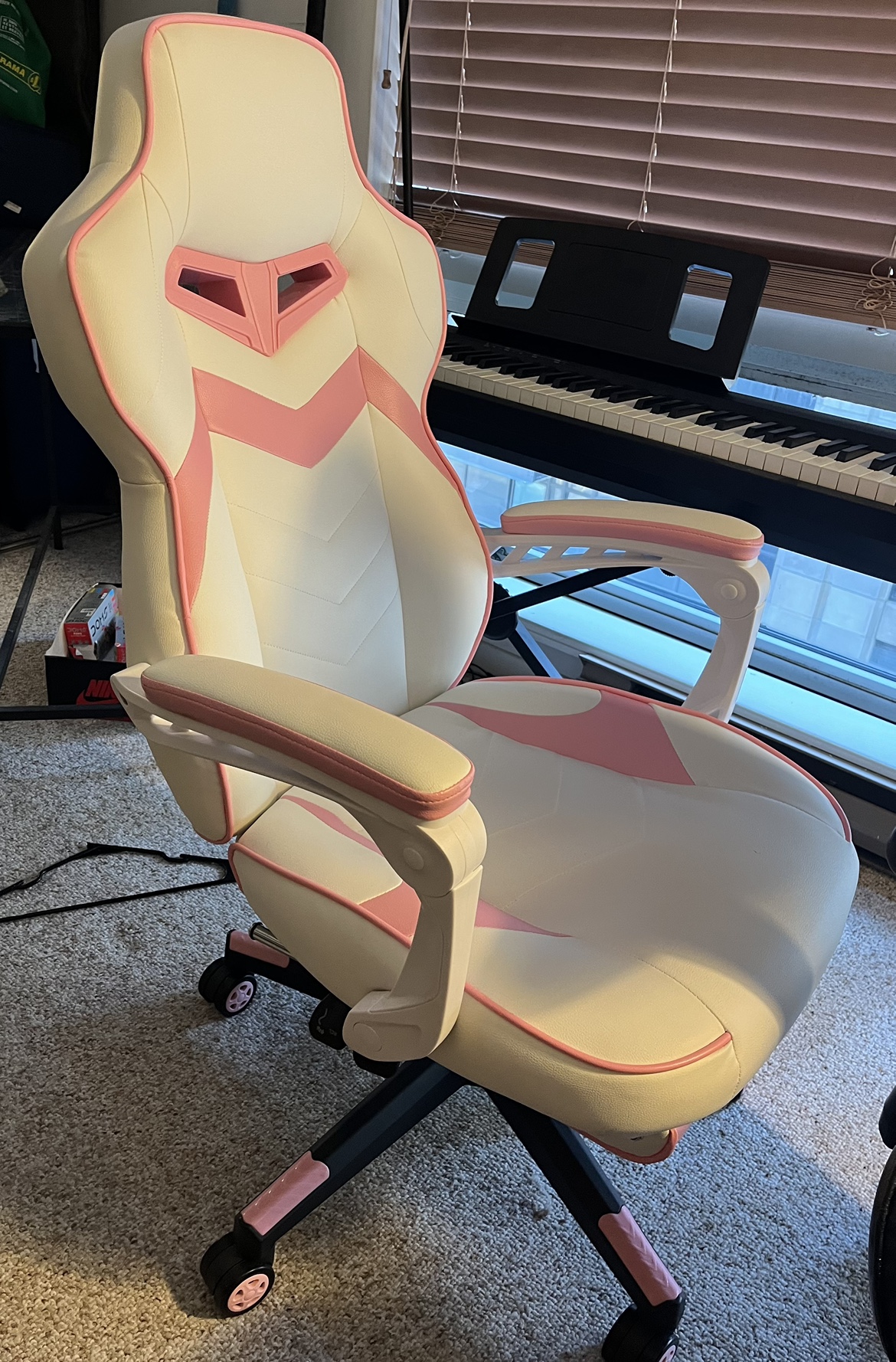 Pink and White Gaming Chair