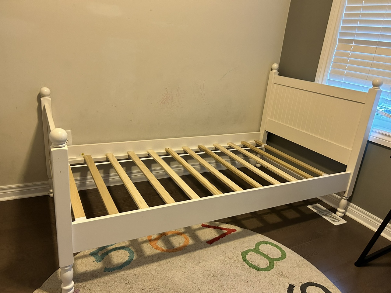White Single Bed Frame - For Kids and Toddlers