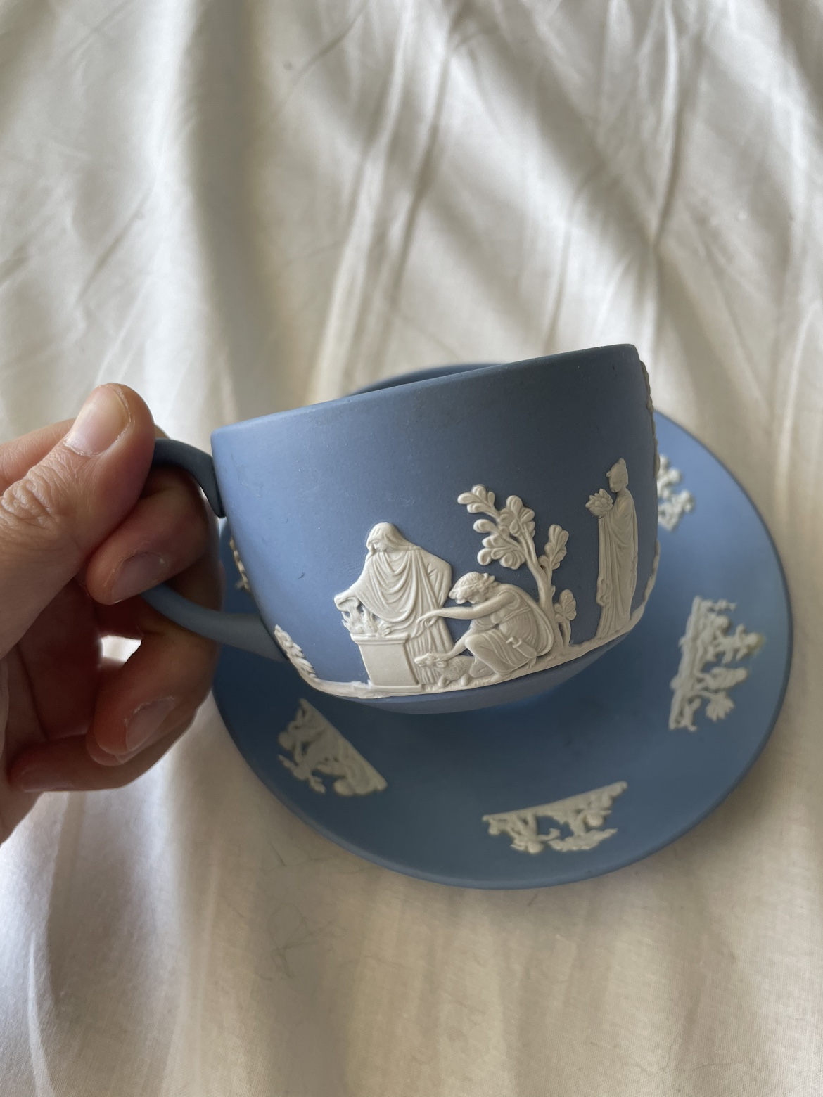 Wedgewood Jasperware Tea cup and saucer set in blue - photo 5
