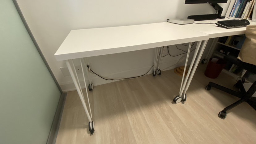 White Desk with Wheels