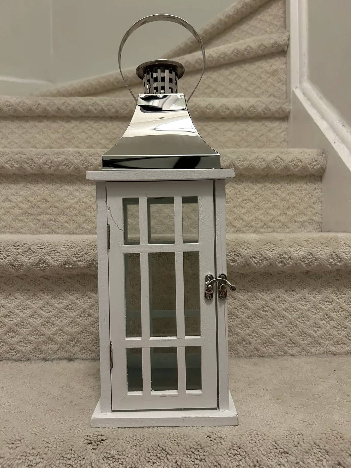 White Lantern Candle Holder thumbnail