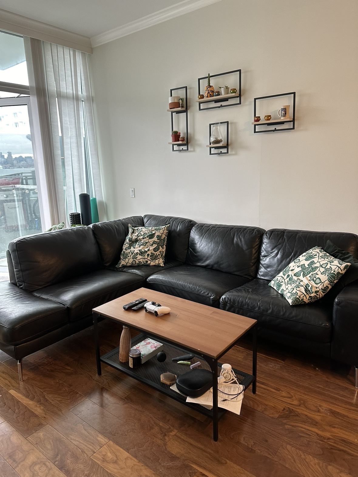 Black Leather Large Couch/Sofa- Structube