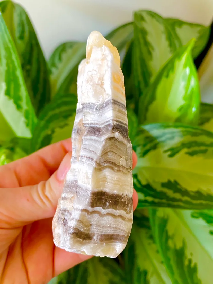 Banded Black Orange and White Calcite Crystal image indicator(6)