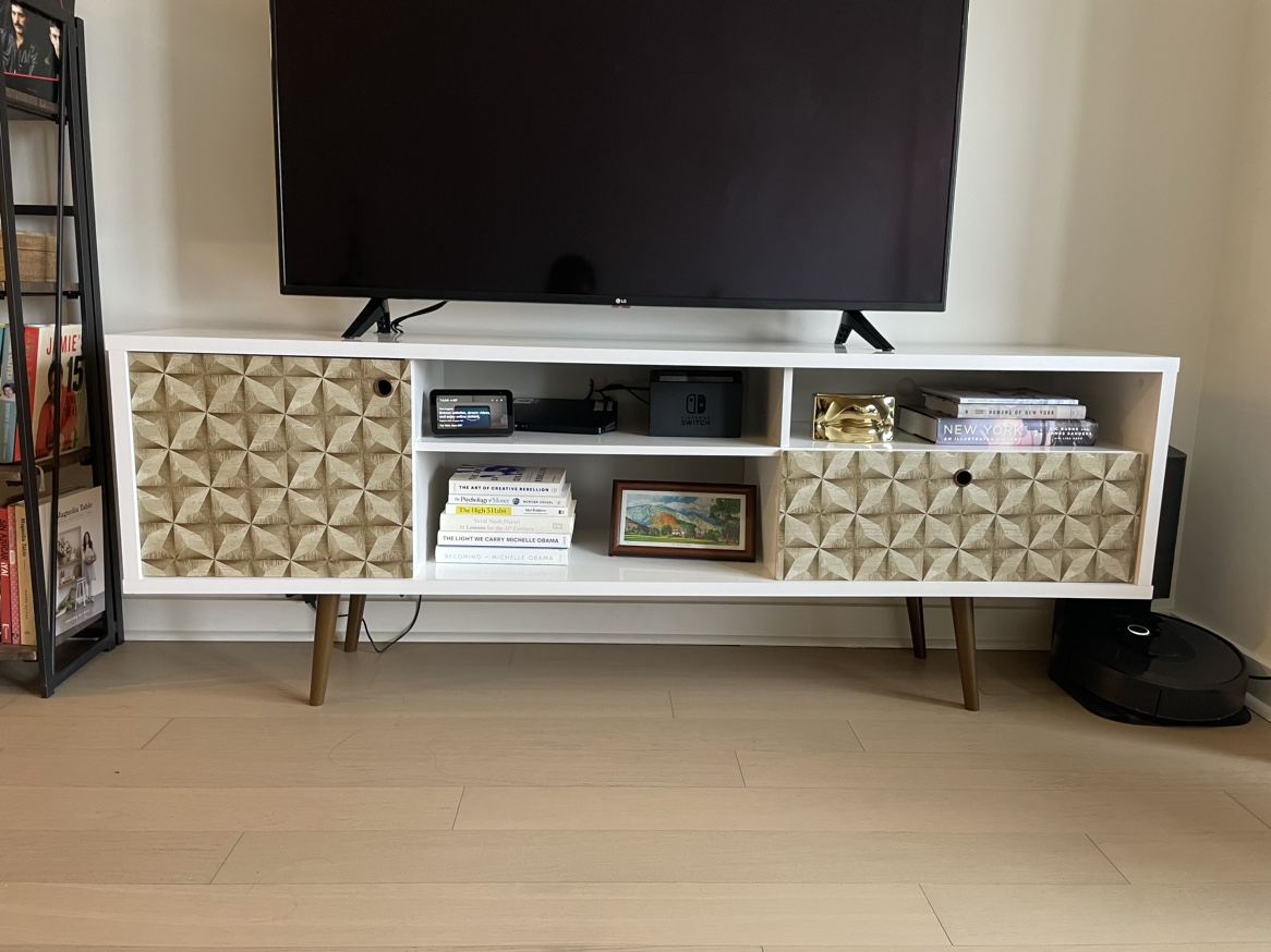 Moving Sale - White TV stand - photo 3