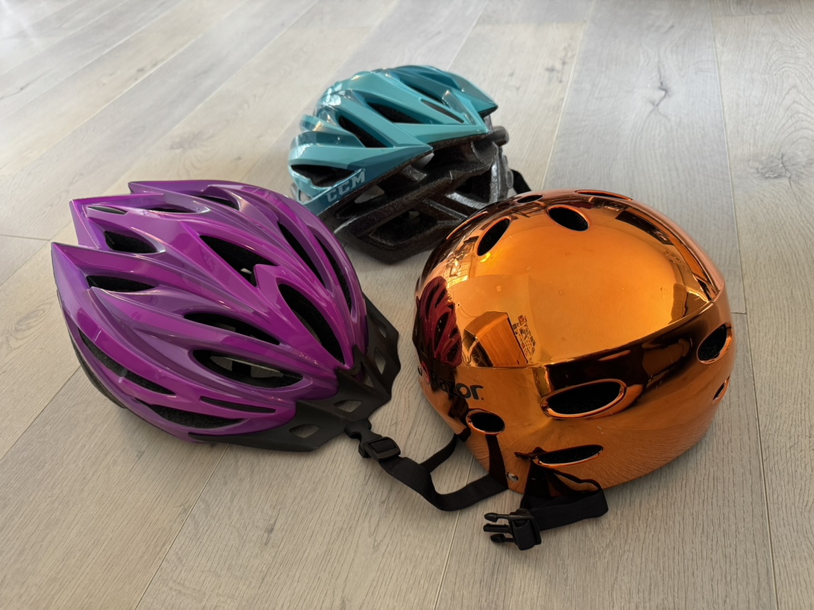 3 Bike Helmets $20@