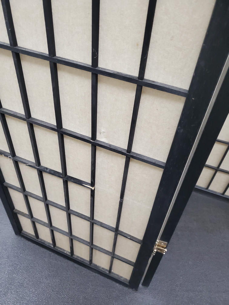 Japanese style black shoji 3-Panel Room Dividers (2) - photo 5
