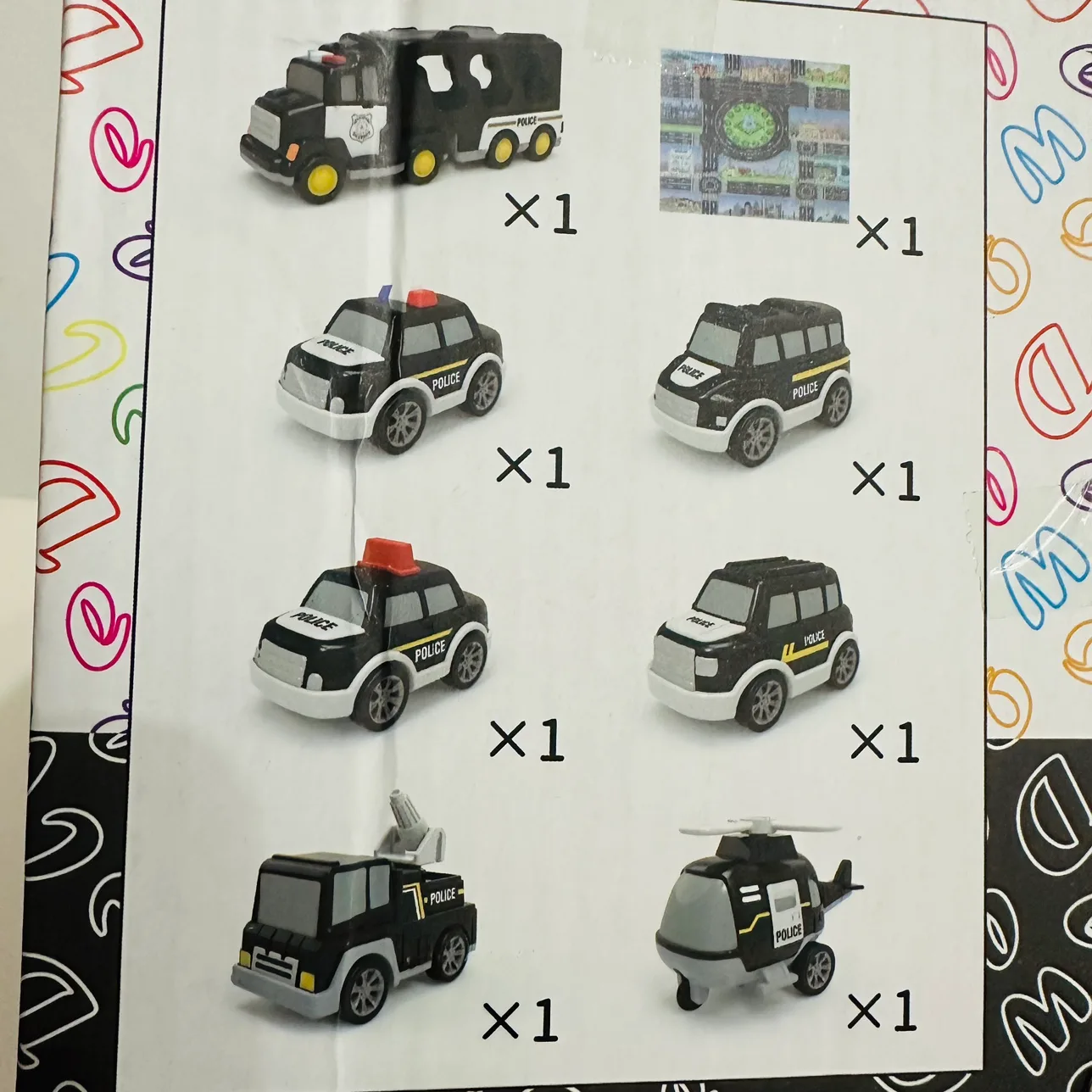 BNIP Police Car Pull Back Toy Set image indicator(3)