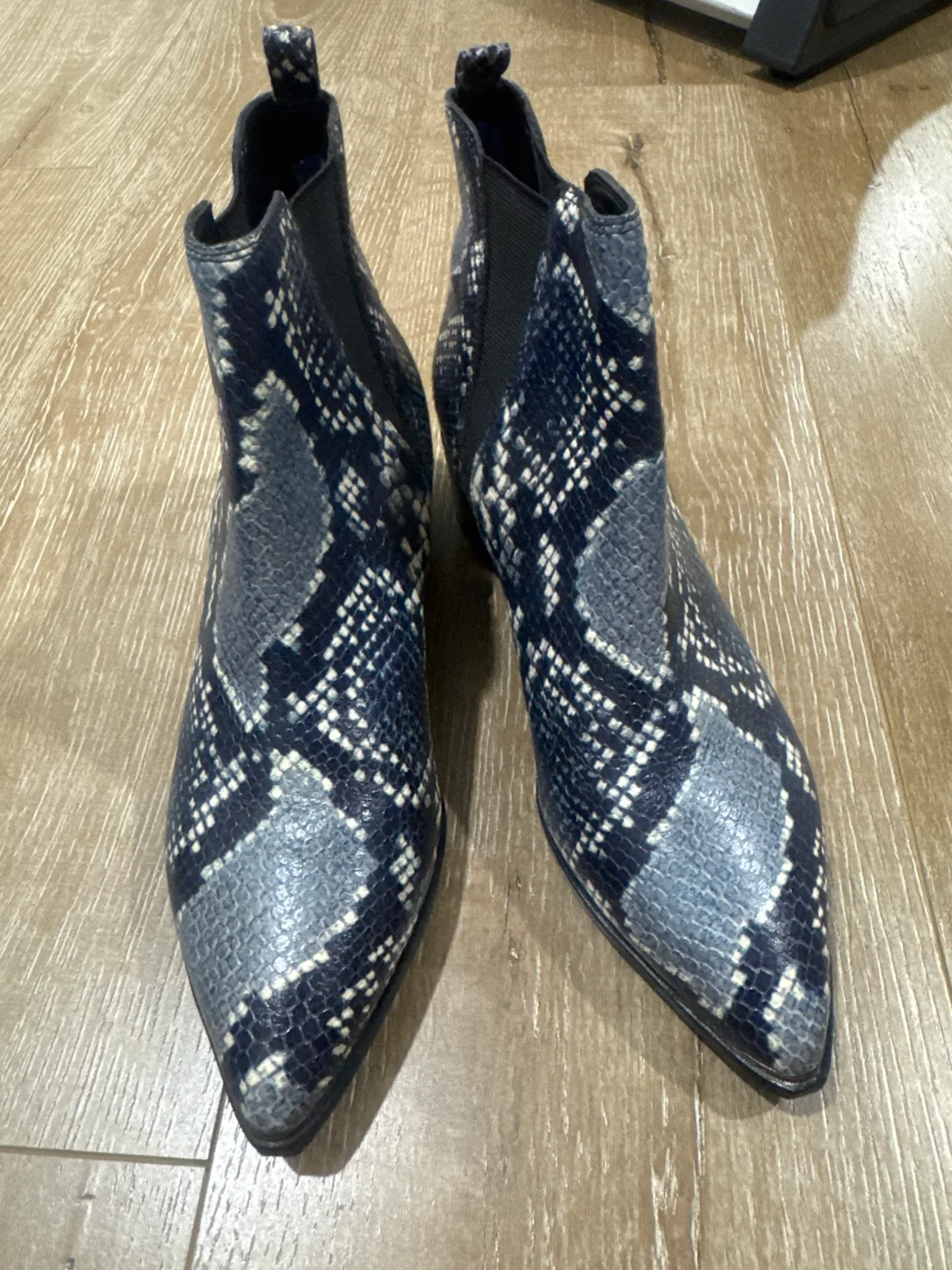 Blue Snakeskin Ankle Boots image indicator(2)