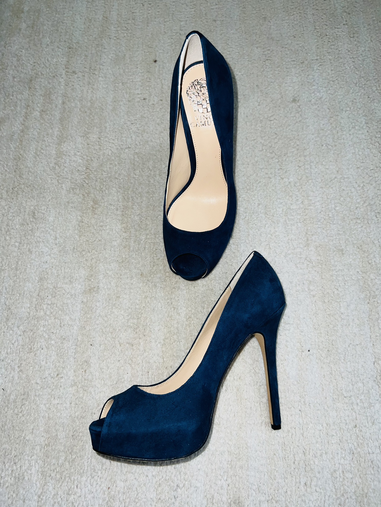 Vince Camuto Navy Blue Suede Heels - photo 2