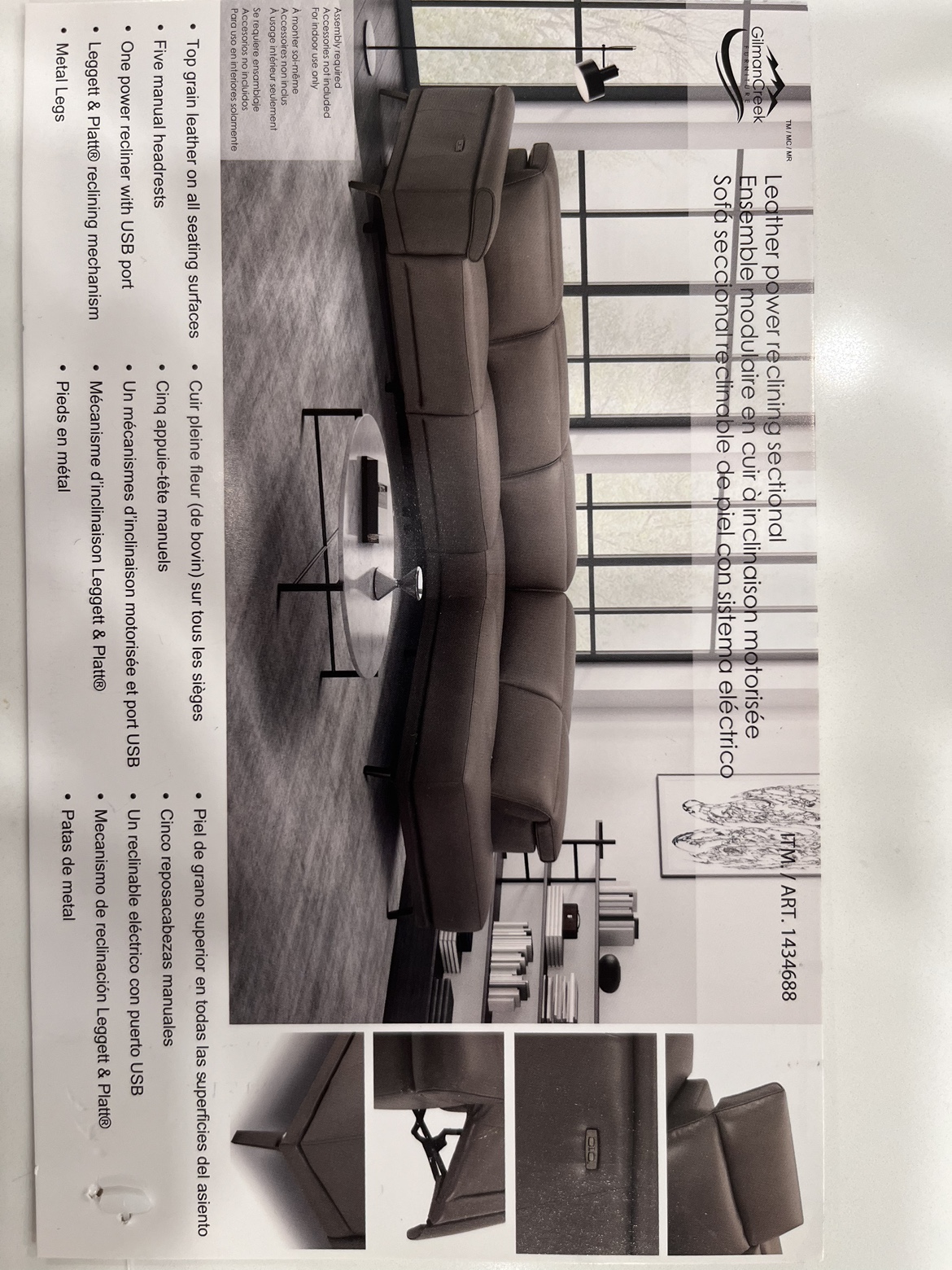 Leather Sectional Sofa - photo 2