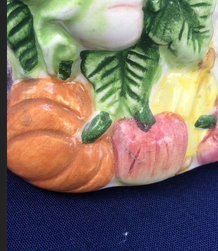 Vintage Fitz and Floyd Porcelain Fruits Bell image indicator(10)