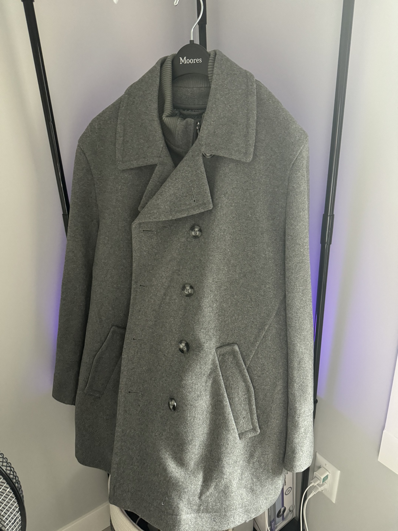 Egara Men's Grey Peacoat - photo 2
