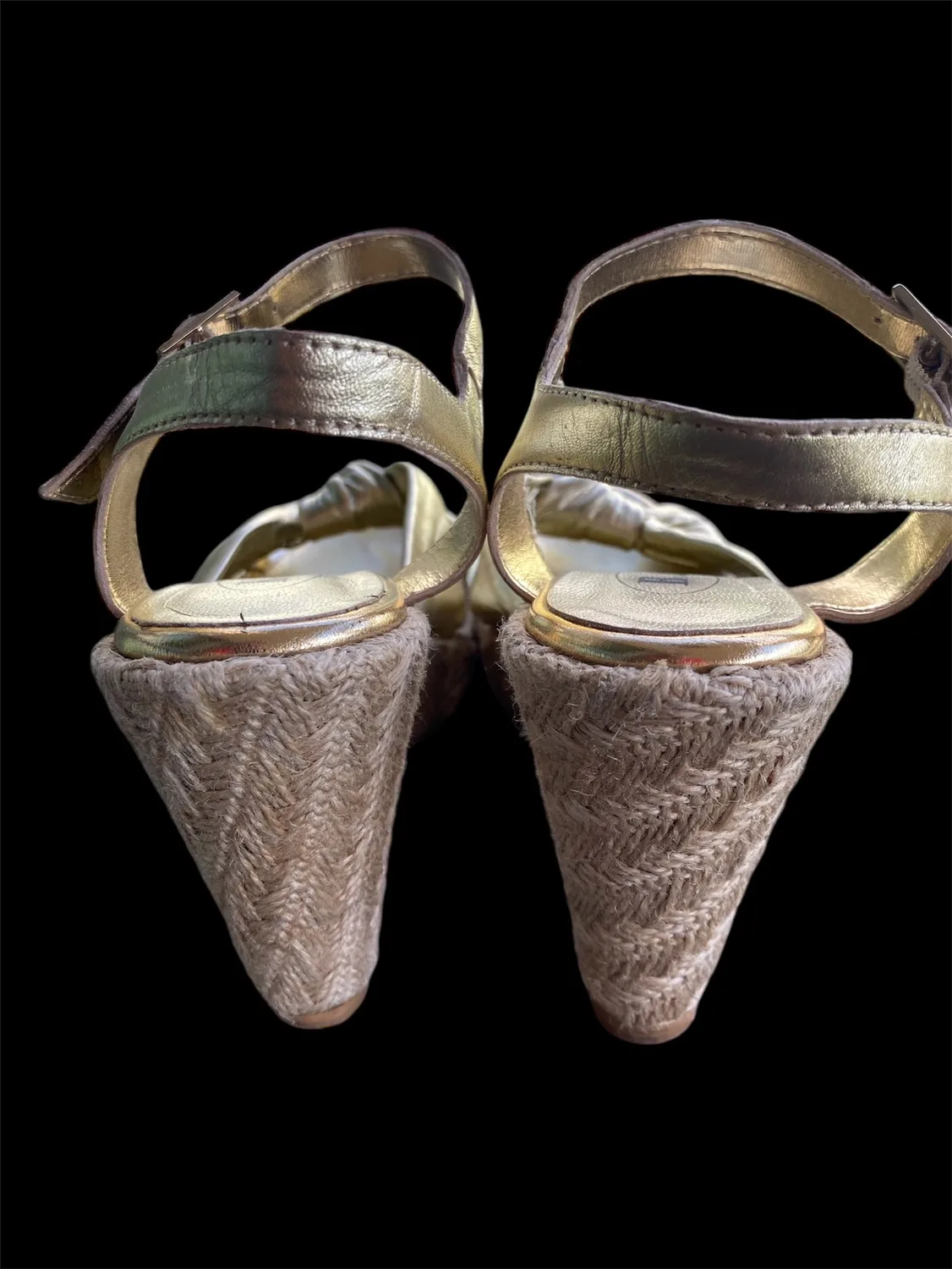 Gold Espadrille Wedges by Browns image indicator(4)