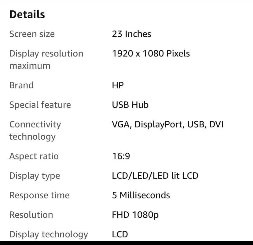 HP 23" Monitor image indicator(2)