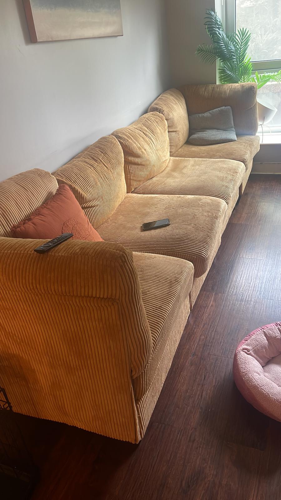 Corduroy Sectional Sofa - photo 2