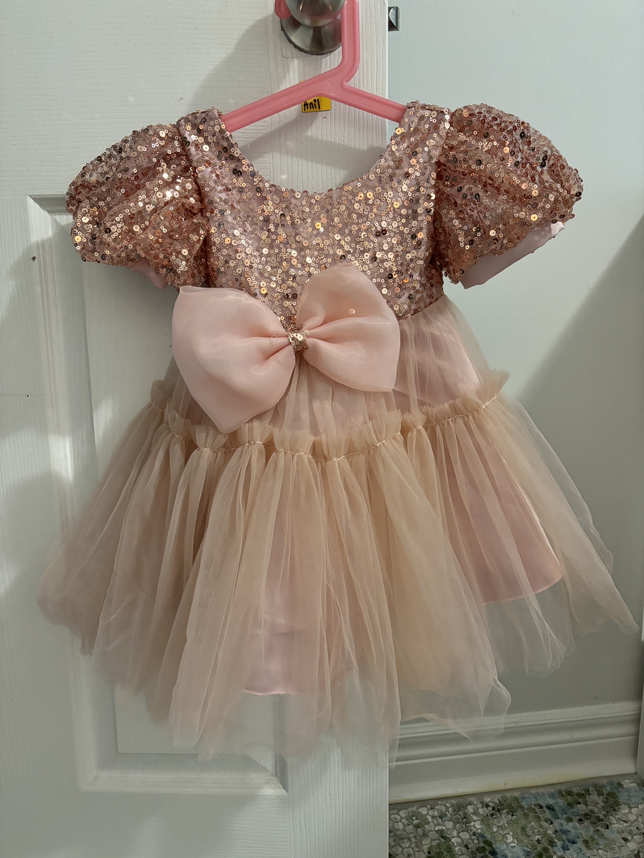 Girls Pink Sequin Dress