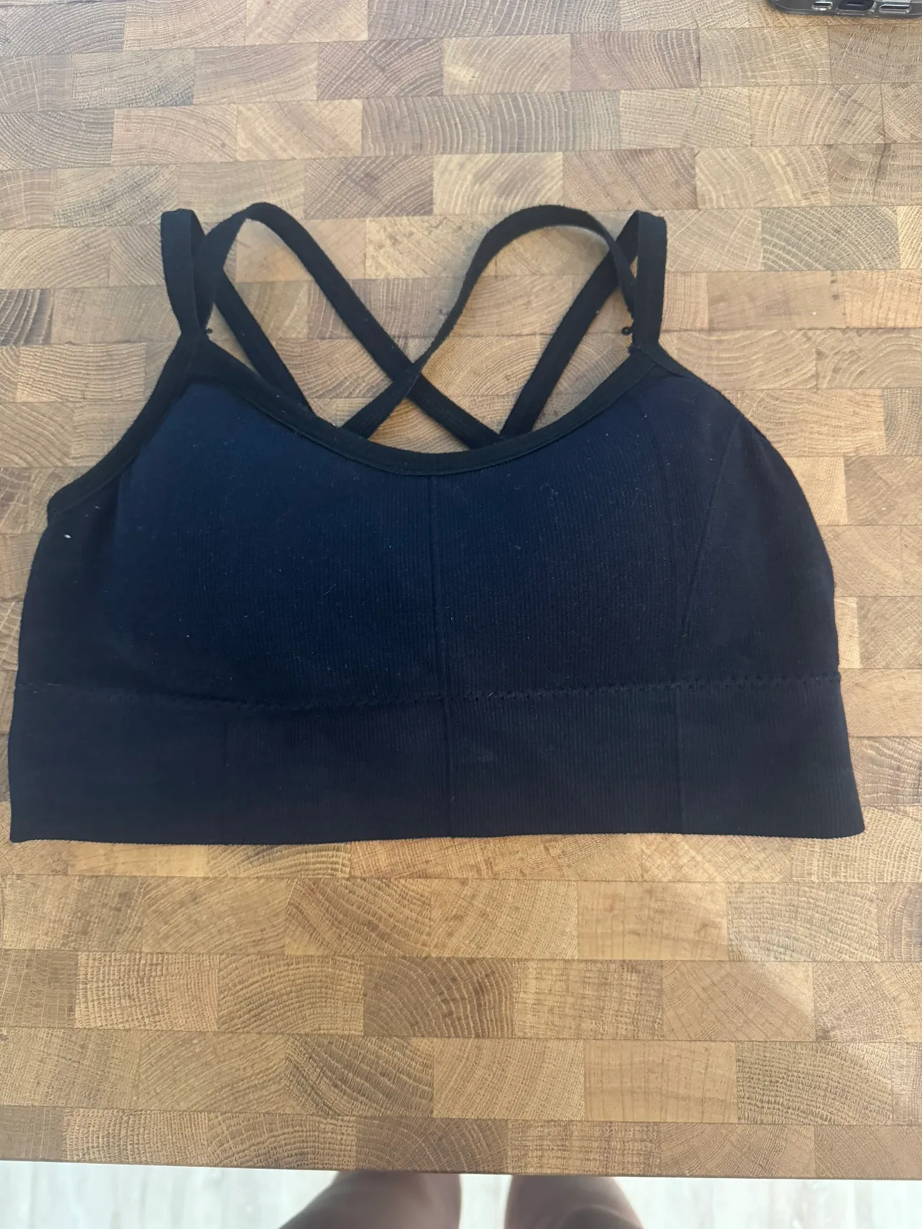 Black Cross Back Sports Bra thumbnail