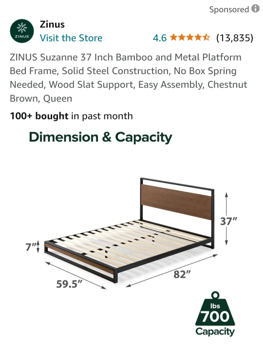 Queen Chestnut Brown Complete Platform Bed - photo 5