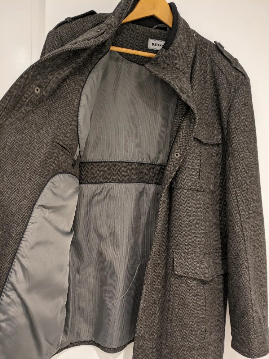 Men's Vintage Wool Blend Coat (Large) image indicator(2)
