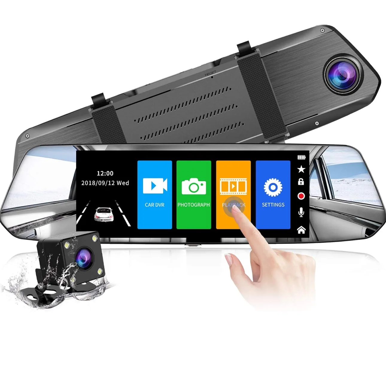 New * 7 in touch screen dash cam with rear camera image indicator(4)