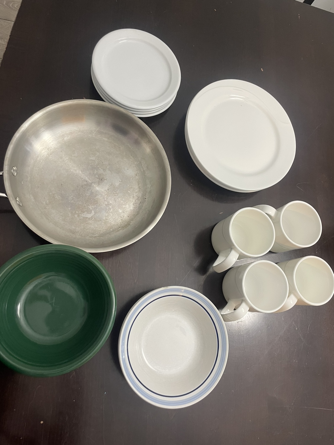 Paderno Frying Pan and Dishes