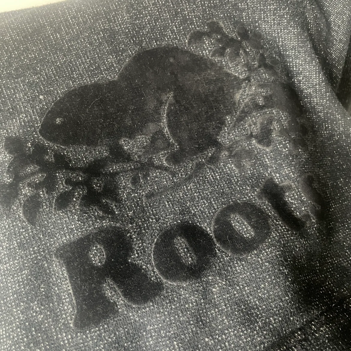 Roots Logo Kanga Hoodie Sweatshirt Size XS-S in Black Pepper image indicator(4)