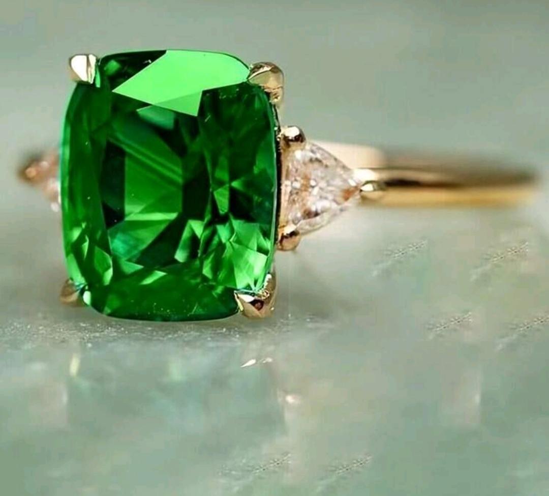 Emerald and 14 k gold Plated s925 sterling - photo 2