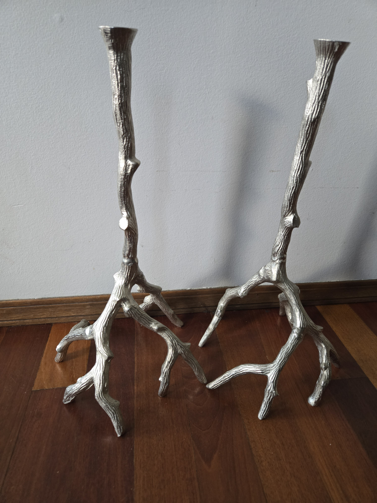 Silver Branch Candle Holders