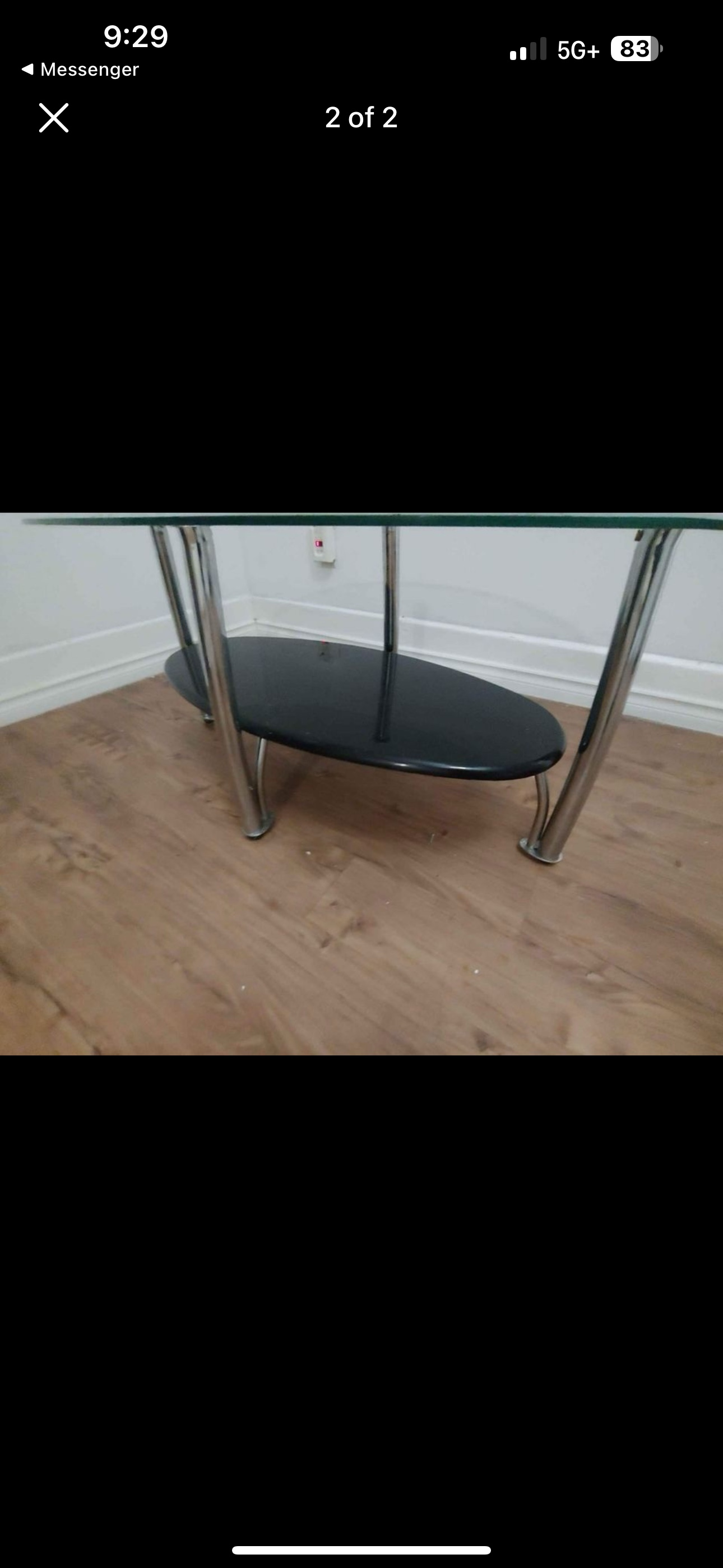 Glass and Black Coffee Table - photo 2