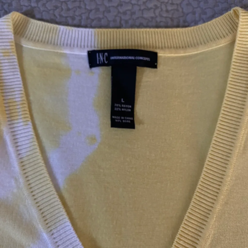INC Yellow Tie-Dye Sweater image indicator(4)