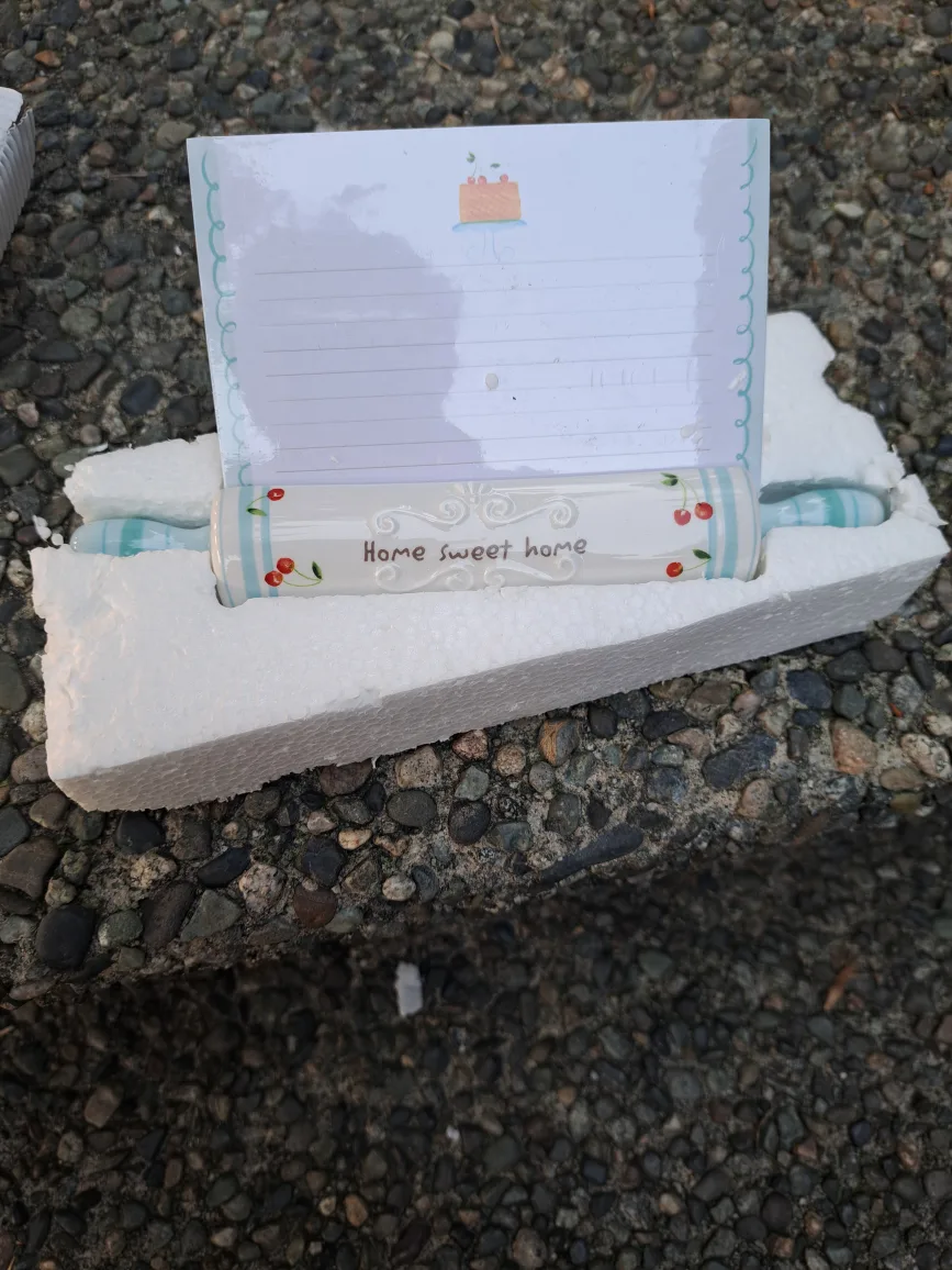 Ceramic Rolling Pin and Recipe Card Holder thumbnail