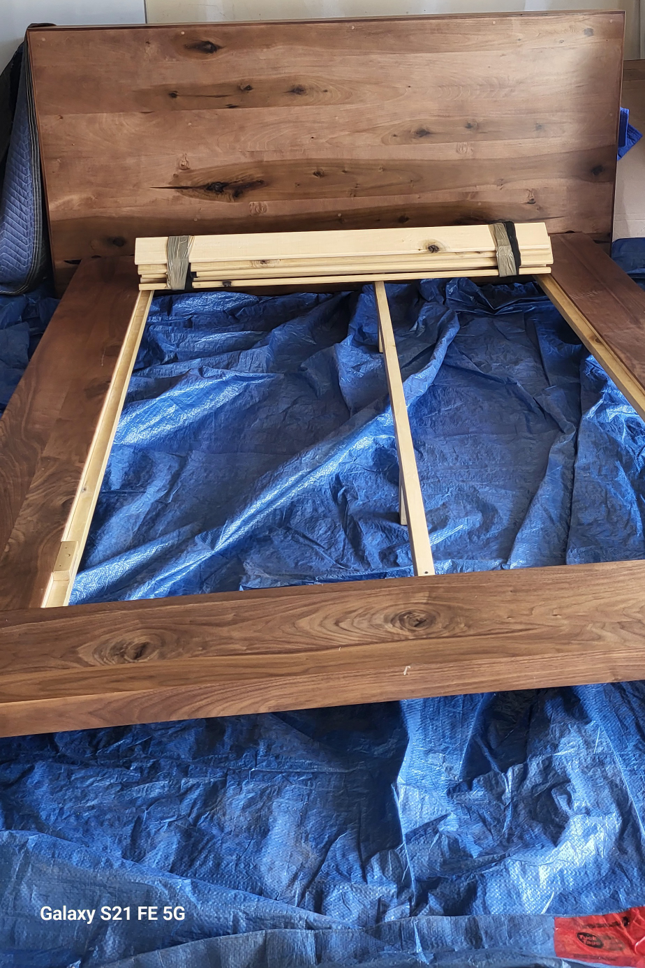 solid wood double bed frame but can be used for a queen mattress