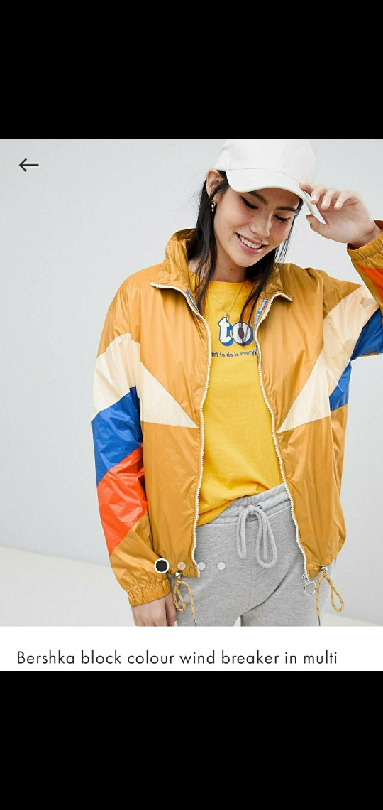 Bershka Colour Block Windbreaker Jacket