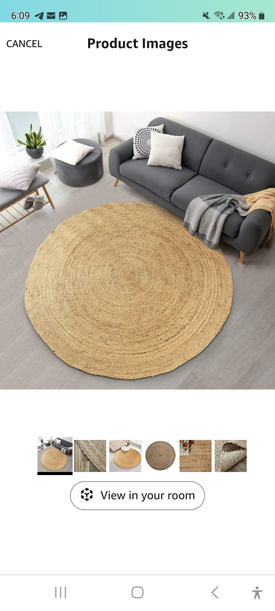Brand new 4 feet round handcrafted  jute accent rug.