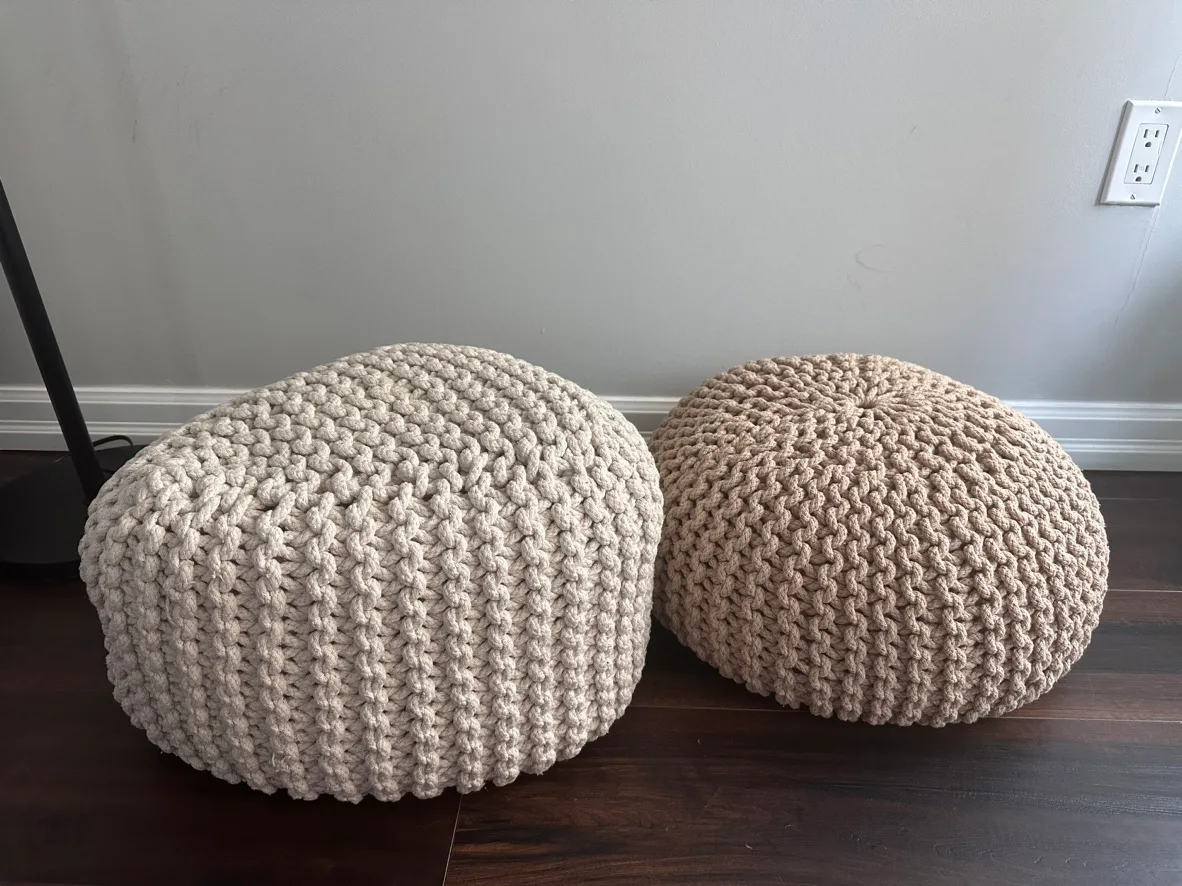 Two Knitted Ottomans thumbnail