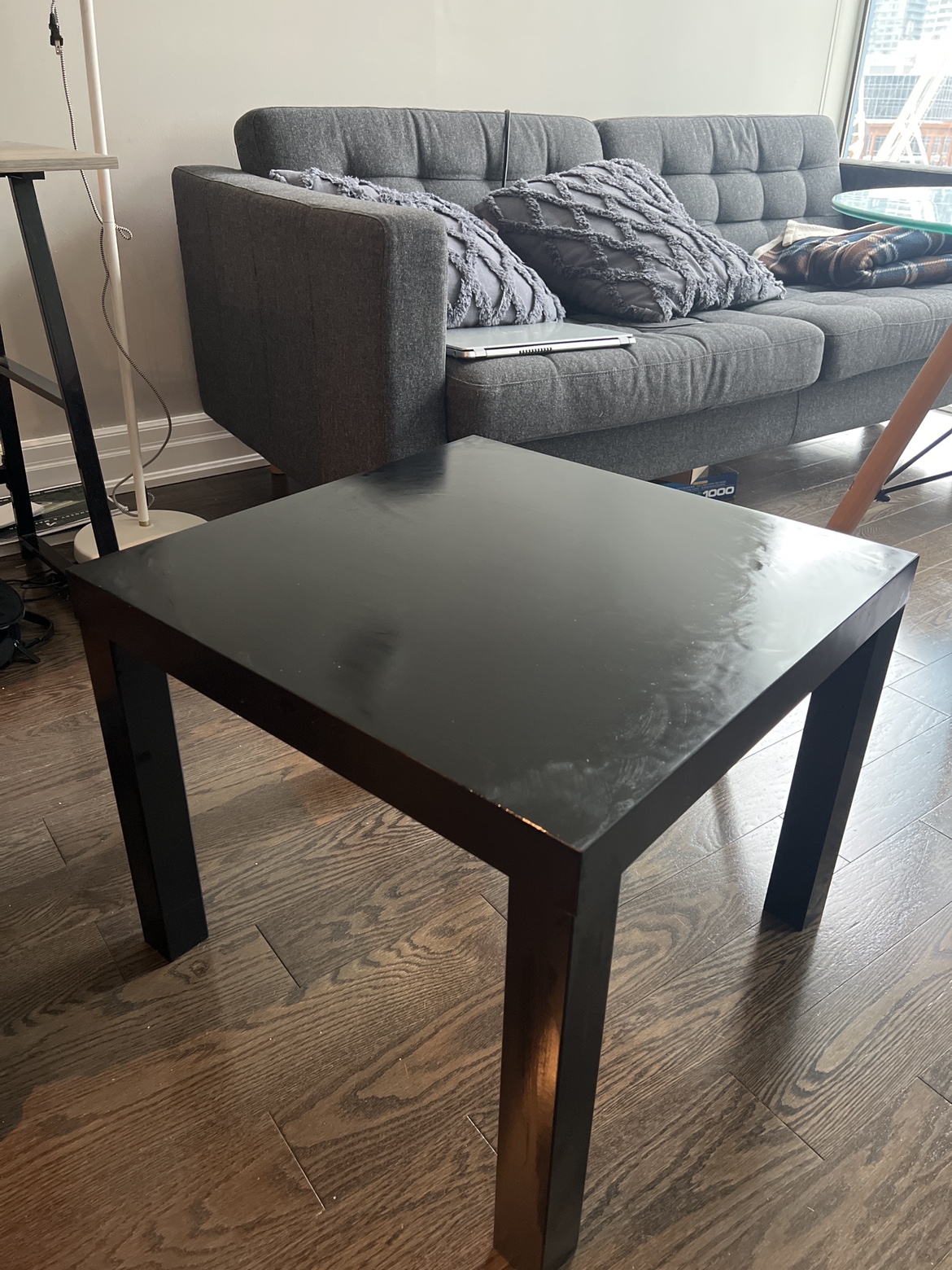 Black Square End Table