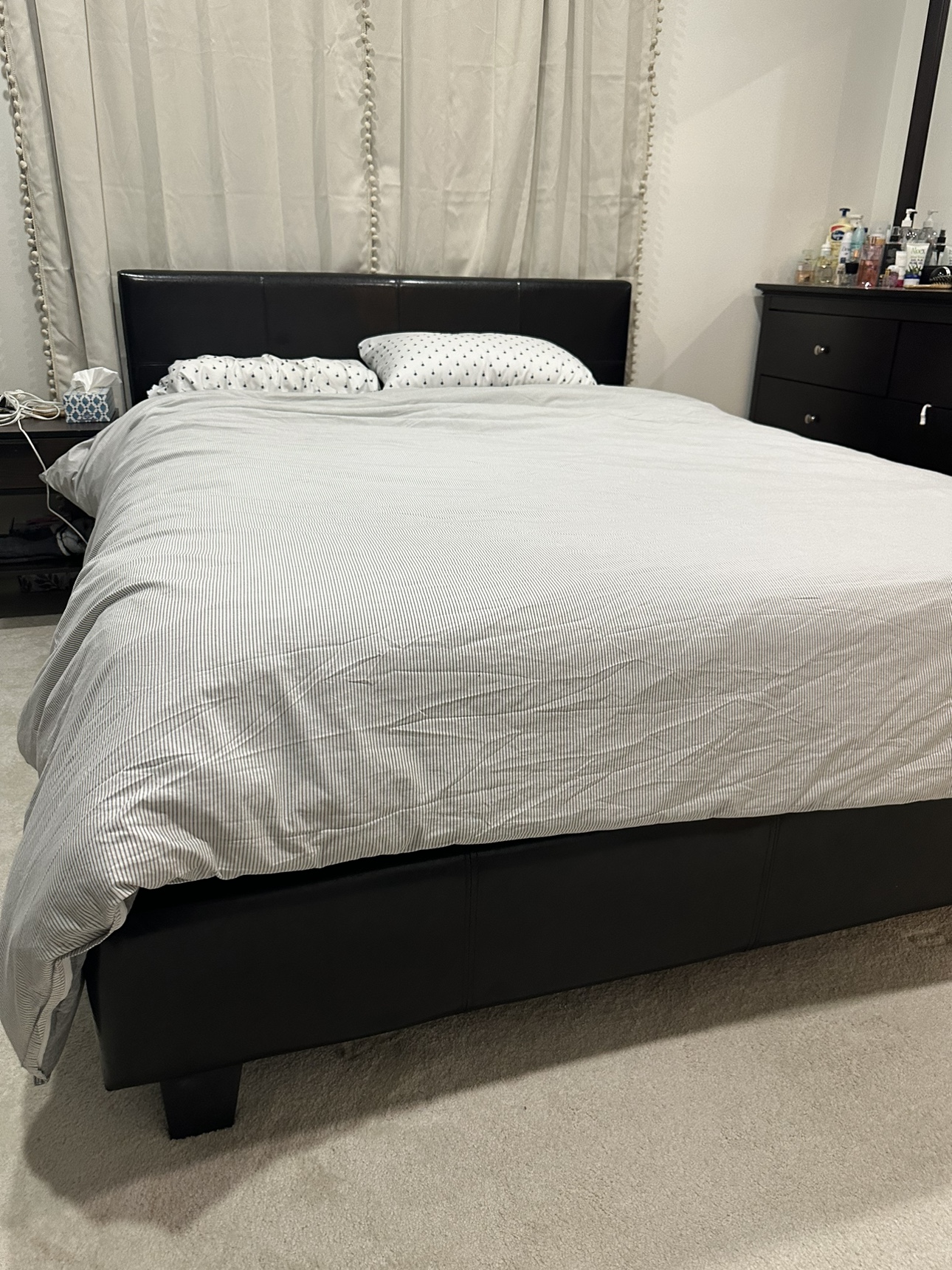 Black Leather Bed Frame