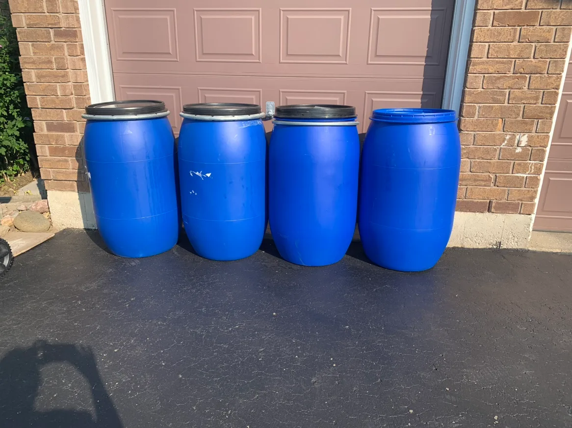 Blue Plastic Barrels - $40 each or 4 for $150 image indicator(2)