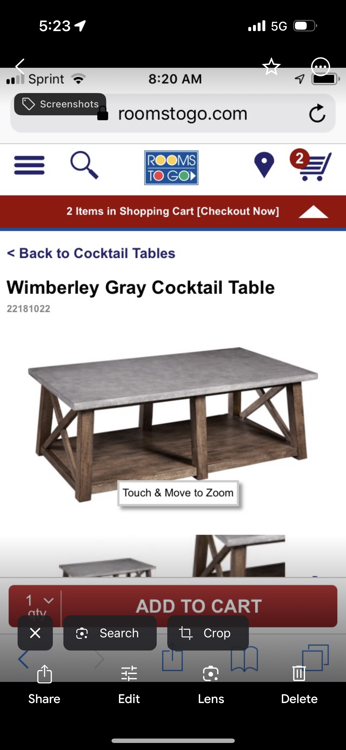 Must Pickup Today. Wimberley Gray Cocktail and End Table - photo 3