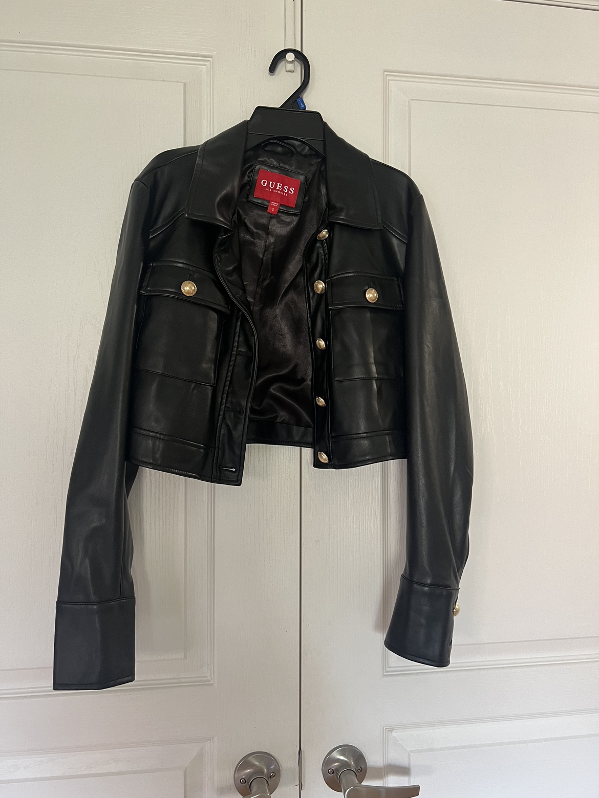 Guess Black Leather Jacket - Size Small 🧡