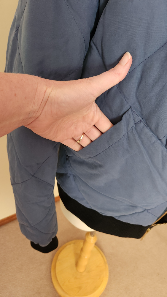 Eddie Bauer Blue Quilted Bomber Jacket - photo 5