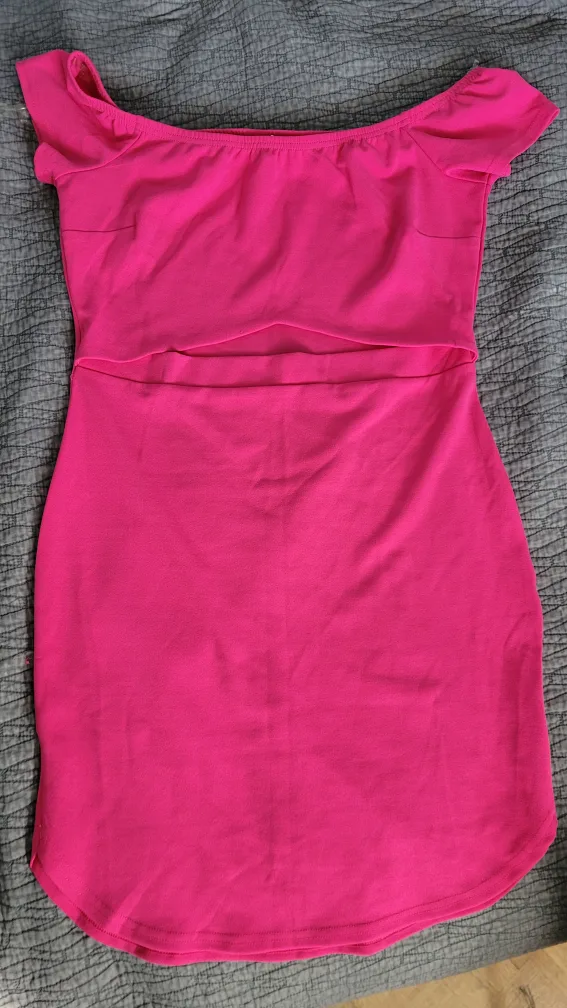 Brand New Hot Pink Off the Shoulder Dress thumbnail