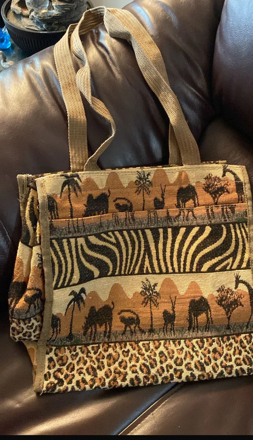 African Animal Print Tote Bag and purses thumbnail
