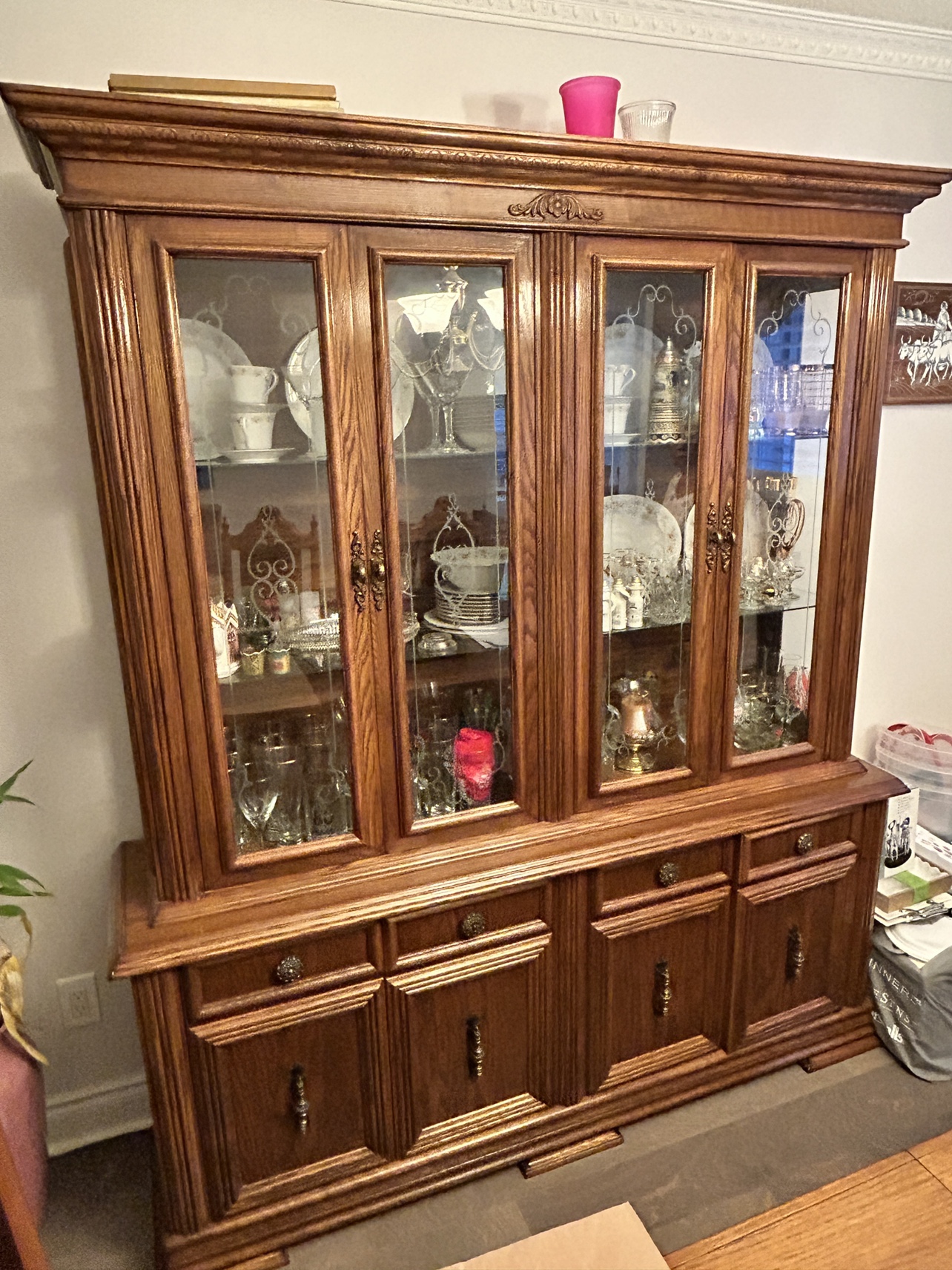 Large Wooden China Cabinet