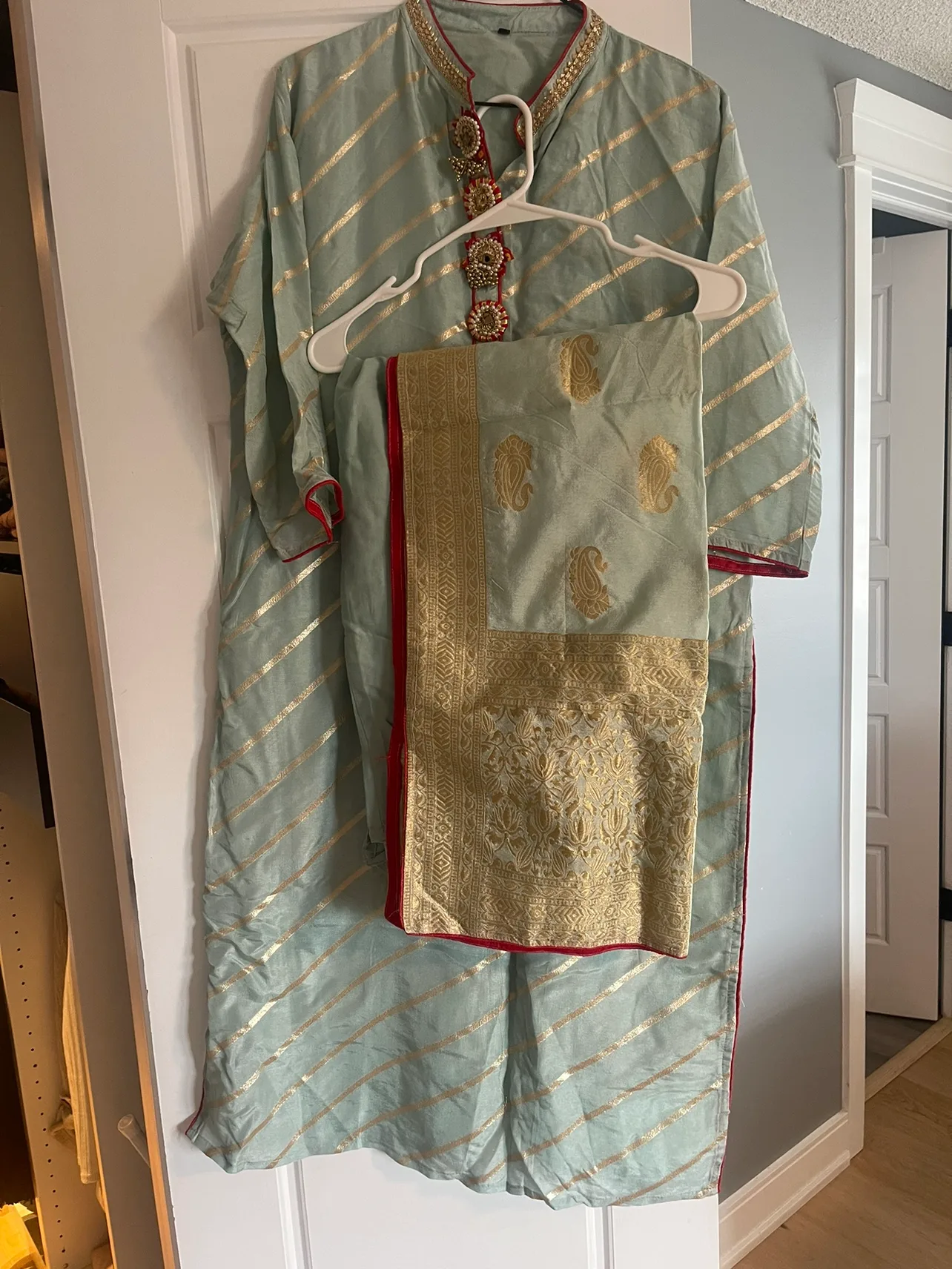 Salwar Kameez Suit in chanderi with dupatta image indicator(2)